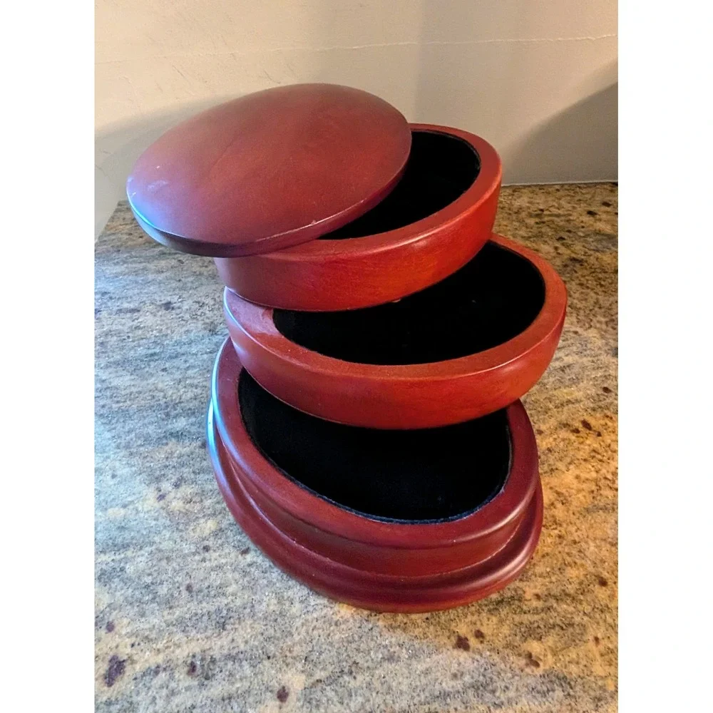 Vintage Bombay Company Three Tier Rotating Jewelry Box